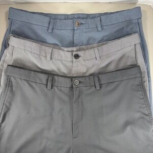 Haggar Men's Cool 18 Pro Golf Shorts Bundle Gray Blue 3-Pack Size 38 Athletic